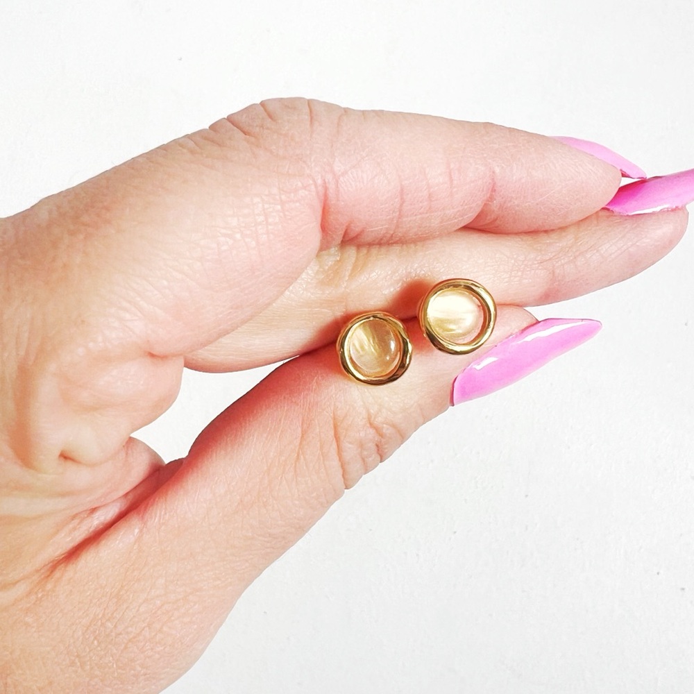 Rose Quartz Stud Earrings